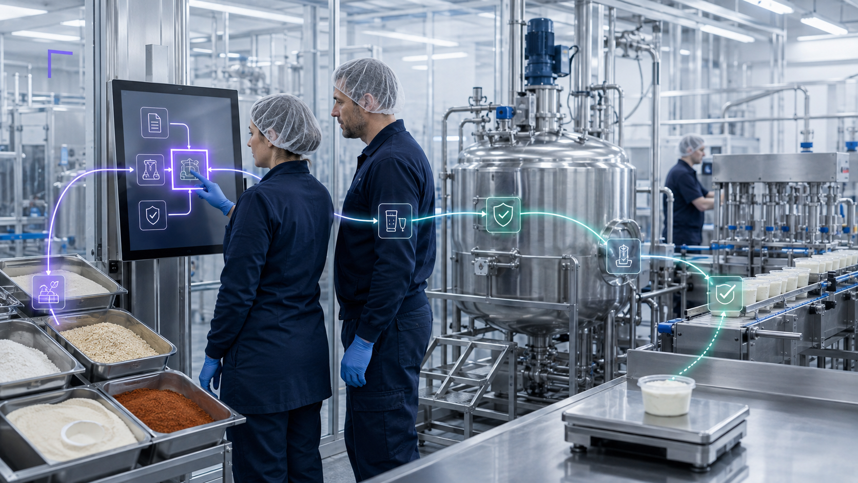 Productielijn in de voedingsmiddelenindustrie